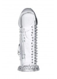Прозрачная насадка на пенис с шипиками и коготком - 13,5 см. - A-toys - в Белгороде купить с доставкой