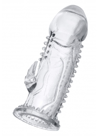 Прозрачная насадка на пенис с шипиками и коготком - 13,5 см. - A-toys - в Белгороде купить с доставкой