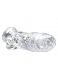 Прозрачная насадка для увеличения члена Realistic Clear Penis Enhancer and Ball Stretcher - 20,3 см. - XR Brands - в Белгороде купить с доставкой