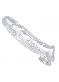 Прозрачная насадка для увеличения члена Realistic Clear Penis Enhancer and Ball Stretcher - 20,3 см. - XR Brands - в Белгороде купить с доставкой