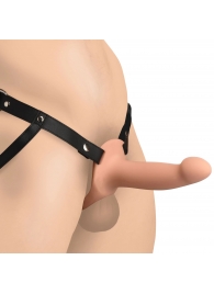 Телесный полый страпон на черных регулируемых ремешках 2’’ Erection Smooth Silicone Penis Sheath - XR Brands - купить с доставкой в Белгороде