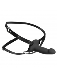 Черный полый страпон с вибрацией 2’’ Erection 28X Smooth Vibrating Silicone Penis Sheath - XR Brands - купить с доставкой в Белгороде