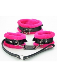 Набор с розовым мехом BDSM Light - БДСМ Арсенал - купить с доставкой в Белгороде