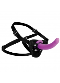 Лиловый поясной страпон Navigator Silicone G-Spot Dildo with Harness - 17,8 см. - XR Brands - купить с доставкой в Белгороде