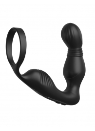 Черный вибростимулятор простаты с эрекционным кольцом Ass-Gasm Pro P-Spot Milker - Pipedream - в Белгороде купить с доставкой