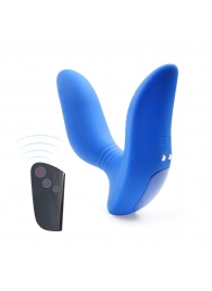 Синий вибромассажер простаты 3,5’’ Remote Control Curve P-spot Massager - 12 см. - Erokay - в Белгороде купить с доставкой
