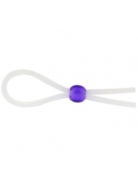 Прозрачное лассо с фиолетовой бусиной SILICONE COCK RING WITH BEAD LAVENDER - NMC - в Белгороде купить с доставкой