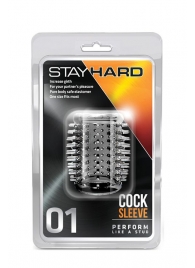 Прозрачная насадка с шипами STAY HARD COCK SLEEVE 01 CLEAR - Blush Novelties - в Белгороде купить с доставкой