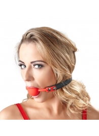 Силиконовый кляп-шар на чёрных ремешках Red Gag silicone - Orion - купить с доставкой в Белгороде