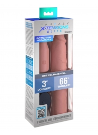 Телесная вибронасадка на член 3  Vibrating Mega X-tension with Remote - 22,9 см. - Pipedream - в Белгороде купить с доставкой