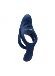 Синее эрекционное виброкольцо с двойным подхватом мошонки Ring Around The Rosy - Zero Tolerance - в Белгороде купить с доставкой