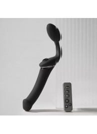 Черный безремневой вибрострапон Strap-On-Me Multi Orgasm Size XL - Strap-on-me - купить с доставкой в Белгороде