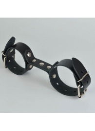 Черные кожаные наручники-фиксатор - Sitabella - купить с доставкой в Белгороде