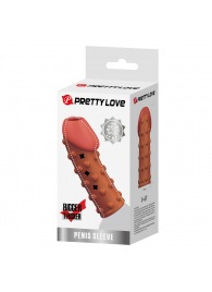 Телесная открытая насадка на пенис с бугорками - 19,8 см. - Baile - в Белгороде купить с доставкой