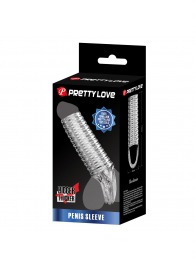 Прозрачная насадка на пенис с ребрышками и подхватом мошонки - Baile - в Белгороде купить с доставкой