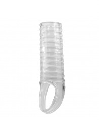 Прозрачная насадка на пенис с ребрышками и подхватом мошонки - Baile - в Белгороде купить с доставкой