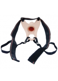 Телесный полый страпон на ремешках - 16,5 см. - Boys of Toys - купить с доставкой в Белгороде