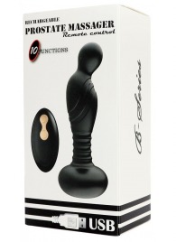 Черный массажер простаты с вибрацей и возвратно-поступательными движениями - Boys of Toys - в Белгороде купить с доставкой