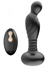 Черный массажер простаты с вибрацей и возвратно-поступательными движениями - Boys of Toys - в Белгороде купить с доставкой