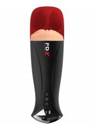 Телесный мастурбатор-вагина в черной колбе с вибрацией Fuck-O-Matic Pro XL - Pipedream - в Белгороде купить с доставкой