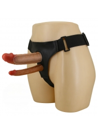 Темно-бежевый фаллопротез для двойного проникновения - 17,5 см. - Baile - купить с доставкой в Белгороде