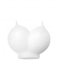 Белая сувенирная свеча «Сиськи» - Pecado - купить с доставкой в Белгороде