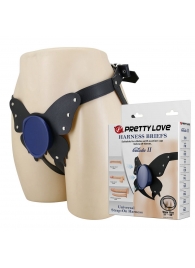 Синие трусики харнесс с платформой Caludio II - Baile - купить с доставкой в Белгороде