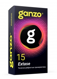 Презервативы анатомической формы с точечной и ребристой структурой Ganzo Extase - 15 шт. - Ganzo - купить с доставкой в Белгороде