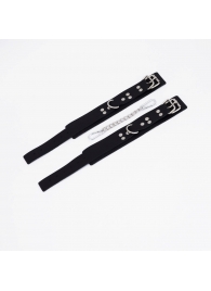 Черные кожаные оковы с регулируемыми ремешками - Crazy Handmade - купить с доставкой в Белгороде