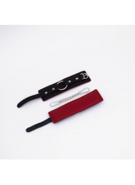 Черно-красные кожаные наручники - Crazy Handmade - купить с доставкой в Белгороде