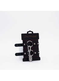 Черно-красные кожаные оковы - Crazy Handmade - купить с доставкой в Белгороде