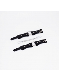 Черные кожаные наручники с кольцом - Crazy Handmade - купить с доставкой в Белгороде