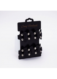 Черные кожаные оковы из звеньев - Crazy Handmade - купить с доставкой в Белгороде