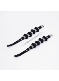 Черные кожаные оковы из звеньев - Crazy Handmade - купить с доставкой в Белгороде