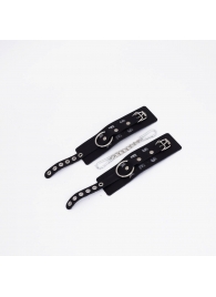 Черные кожаные наручники Sex - Crazy Handmade - купить с доставкой в Белгороде