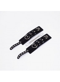 Черные кожаные наручники Sex - Crazy Handmade - купить с доставкой в Белгороде