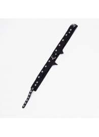 Черный однослойный кожаный ошейник с имитацией фигурного воротничка - Crazy Handmade - купить с доставкой в Белгороде