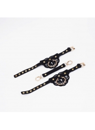 Черные оковы с золотистой фурнитурой - Crazy Handmade - купить с доставкой в Белгороде