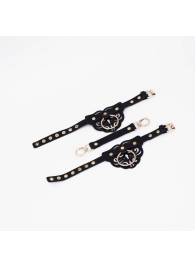 Черные оковы с золотистой фурнитурой - Crazy Handmade - купить с доставкой в Белгороде