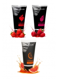 Набор из 3 съедобных лубрикантов JUJU (клубника, малина, грейпфрут) - JuJu - купить с доставкой в Белгороде