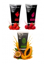 Набор из 3 съедобных лубрикантов JUJU (клубника, малина, тропические фрукты) - JuJu - купить с доставкой в Белгороде