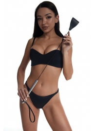 Стек с широким черным кожаным наконечником и металлической ручкой - 67 см. - Crazy Handmade - купить с доставкой в Белгороде