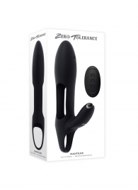 Черная насадка на пенис с вибрацией Nautilus - Zero Tolerance - в Белгороде купить с доставкой