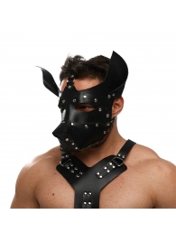 Черная кожаная маска «Собака» - Crazy Handmade - купить с доставкой в Белгороде