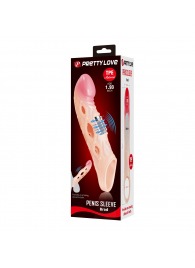 Телесная удлиняющая насадка с рельефом и вибрацией Brad - 21,3 см. - Baile - в Белгороде купить с доставкой