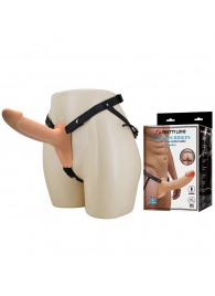 Телесный полый мужской страпон London - 16,8 см. - Baile - купить с доставкой в Белгороде