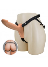 Телесный полый мужской страпон London - 16,8 см. - Baile - купить с доставкой в Белгороде