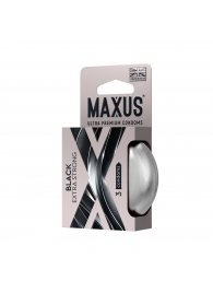 Черные утолщенные презервативы MAXUS Extra Strong с железным кейсом - 3 шт. - Maxus - купить с доставкой в Белгороде