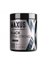 Черные утолщенные презервативы MAXUS Extra Strong с железным кейсом - 15 шт. - Maxus - купить с доставкой в Белгороде