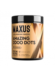 Точечные презервативы MAXUS 2000 Amazing Dots с железным кейсом - 15 шт. - Maxus - купить с доставкой в Белгороде